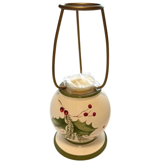 Lenox Vintage Holiday Gatherings Holly Berry Tea Light Candle Lamp New - Picture 4 of 10